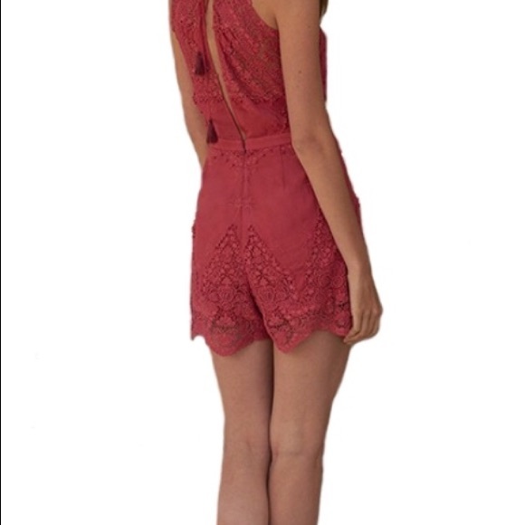 Saks Fifth Avenue Women's Red Vierna Halter Romper - Picture 3 of 8